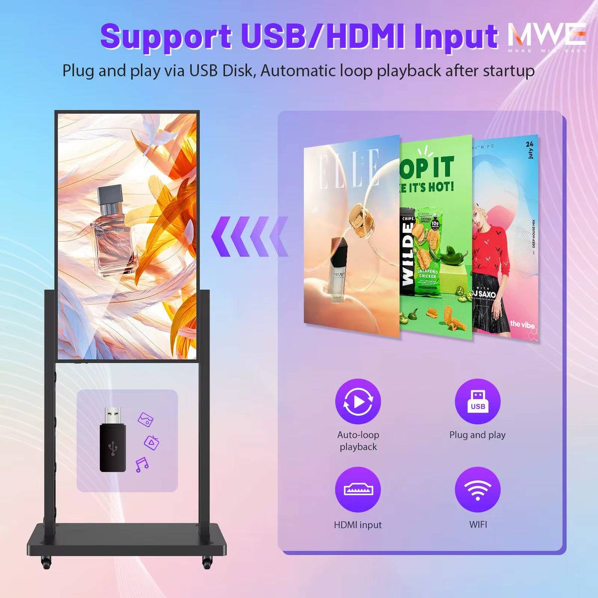 Digitales Werbedisplay mit erhöhter Helligkeit